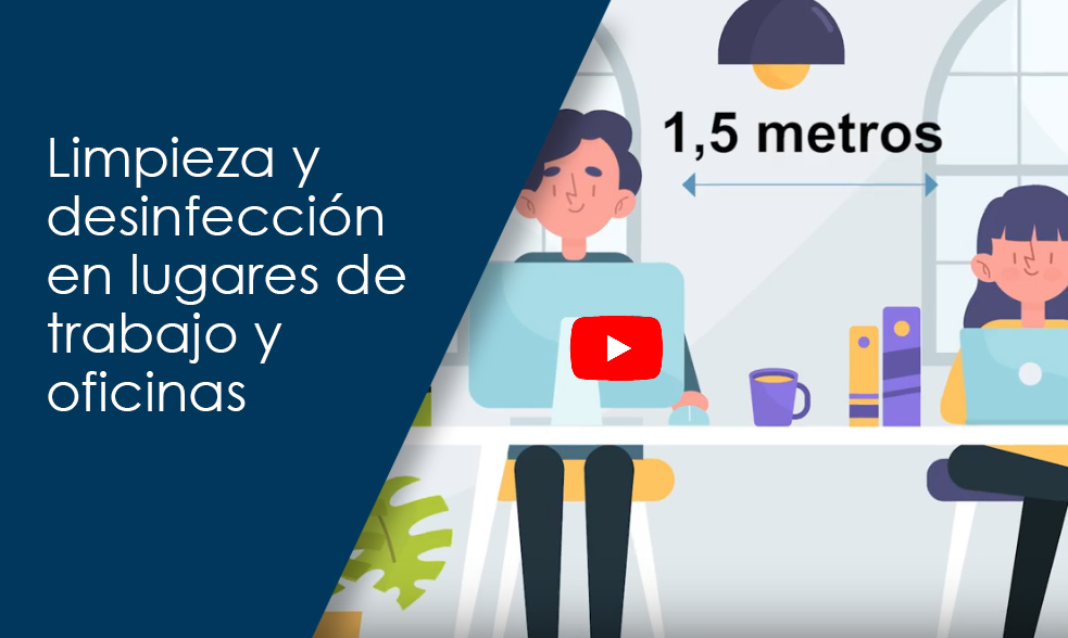 Limpieza y desinfección en lugares de trabajo y oficinas